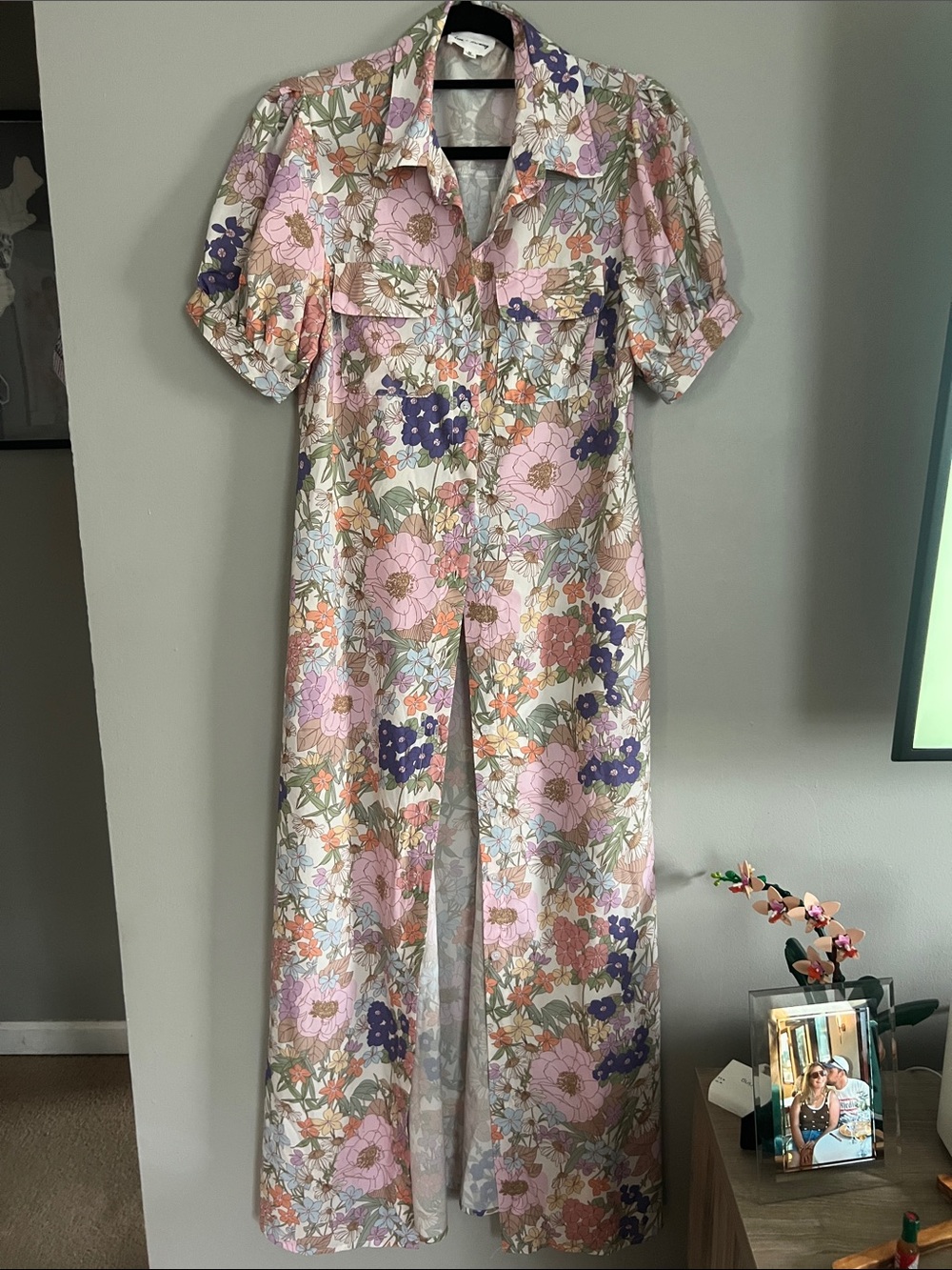 Floral Button-Front dress in‎ Pastel Multi